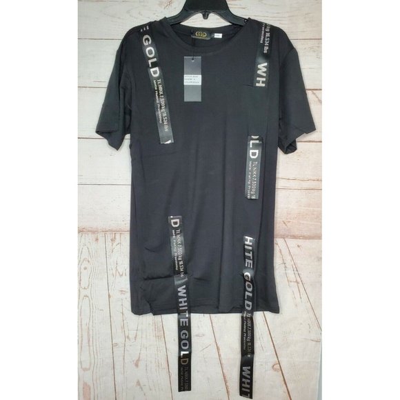 Rare Gold Leaf Lg TL Nikk 7.500 Kg Metal Processing Graphic Strap Black Shirt - Picture 1 of 12